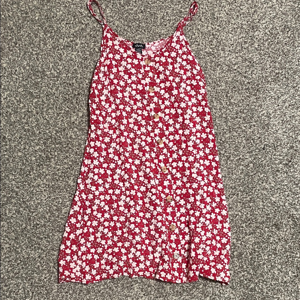 Justify Red and White Floral Top